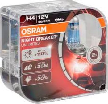 Osram H4 12V 60/55W Night Breaker Silver Twin Pack, 45% OFF